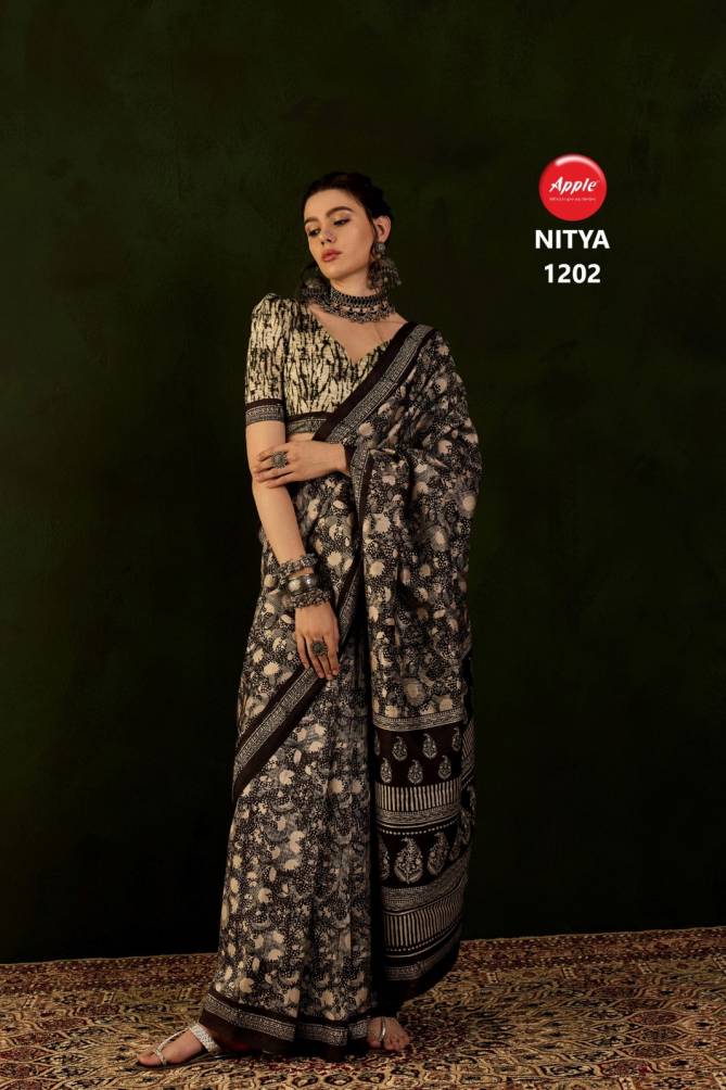 Nitya Silk 12 By Apple Daily Wear Printed Bhagalpuri Silk Sarees Wholesale Price In Sarees
